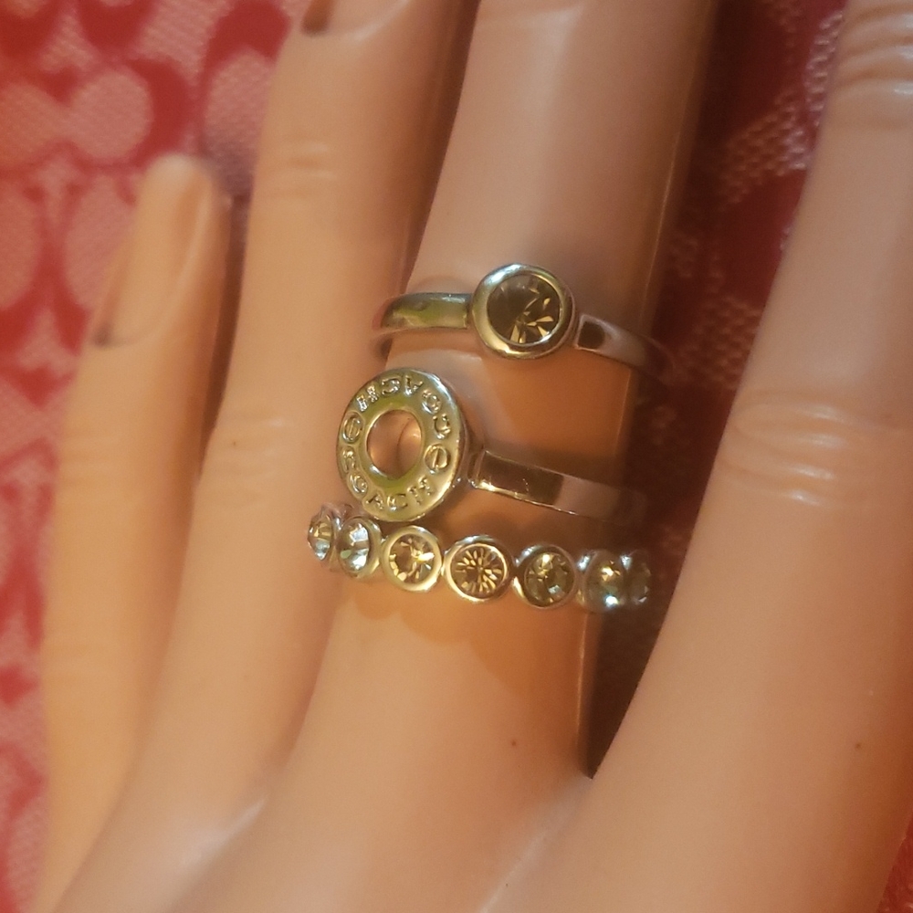 In Silver set sparkling Rings.